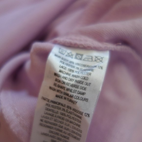 French Connection Lilac Purple Bandage Bodycon Lace Sided Cocktail Dress Size 0 - Picture 6 of 14